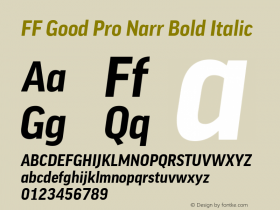 FF Good Pro Narr Bold Italic Version 7.504; 2014; Build 1020图片样张