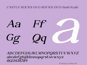 CASTLE ROCKS DUO Bold Italic Version 001.000图片样张