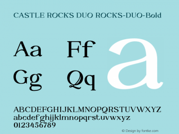 CASTLE ROCKS DUO Bold Version 001.000 Font Sample