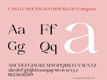CASTLE ROCKS DUO Regular Version 001.000 Font Sample