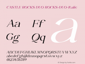 CASTLE ROCKS DUO Italic Version 001.000图片样张