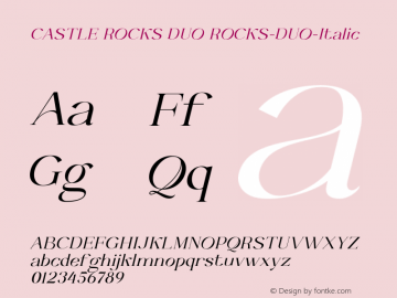 CASTLE ROCKS DUO Italic Version 001.000图片样张