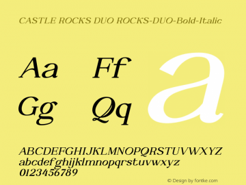 CASTLE ROCKS DUO Bold Italic Version 001.000 Font Sample