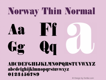 Norway Thin Normal 1.0 Wed Jul 28 15:07:45 1993图片样张