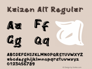 Kaizen Alt Version 1.00;January 20, 2021;FontCreator 12.0.0.2567 64-bit Font Sample