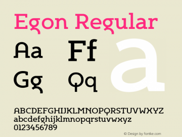 Egon 1.000 2007 initial release Font Sample