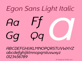 Egon Sans Light Italic 001.000 Font Sample