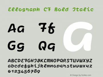 Ellograph CF Bold Italic 1.200 Font Sample