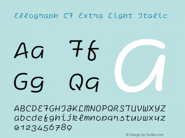 Ellograph CF Extra Light Italic 1.200 Font Sample