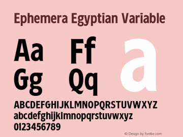 Ephemera Egyptian Variable 1.000 Font Sample