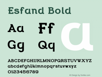 Esfand Bold 1.000 Build 1000 Font Sample