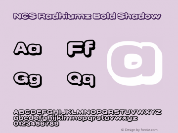 NCS Radhiumz Bold Shadow Version 1.000 Font Sample