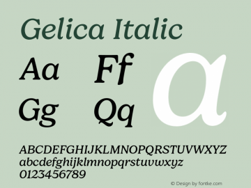 Gelica-Italic Version 1.000图片样张