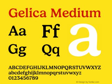 Gelica-Medium Version 1.000图片样张