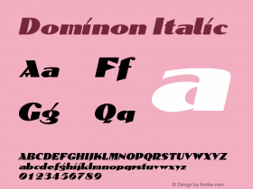 Dominon Italic Altsys Fontographer 4.1 12/28/94图片样张