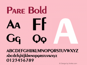 Pare Bold Altsys Fontographer 4.1 1/9/95 Font Sample