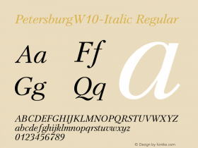 Petersburg W10 Italic Version 1.1图片样张