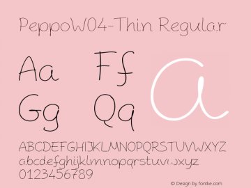 Peppo W04 Thin Version 2.00 Font Sample