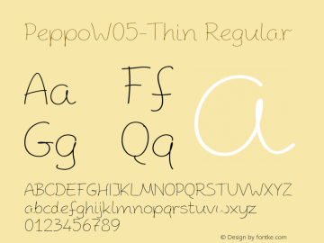 Peppo W05 Thin Version 2.00 Font Sample