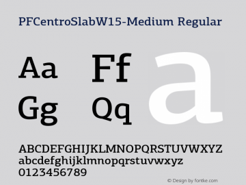 PF Centro Slab W15 Medium Version 1.10 Font Sample