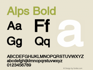 Alps Bold Altsys Fontographer 4.1 5/28/96图片样张
