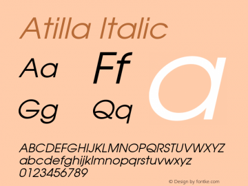 Atilla Italic 1.0/1995: 2.0/2001图片样张