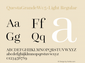 Questa Grande W05 Light Version 1.031 Font Sample