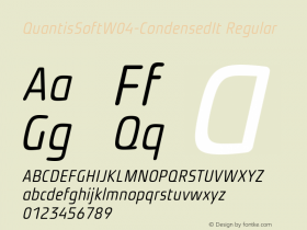 Quantis Soft W04 Condensed It Version 1.00 Font Sample