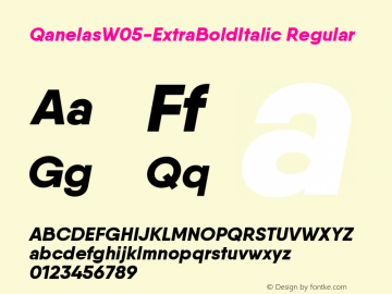 Qanelas W05 ExtraBold Italic Version 1.00 Font Sample