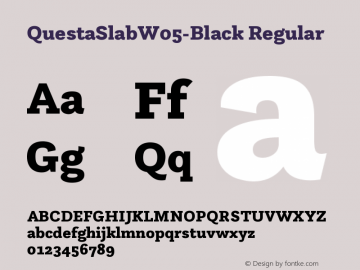 Questa Slab W05 Black Version 1.025 Font Sample