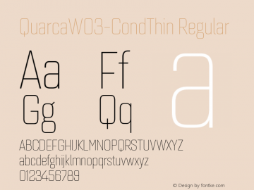 Quarca W03 Cond Thin Version 1.00 Font Sample