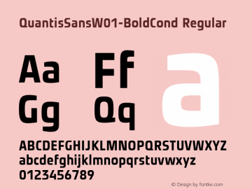 Quantis Sans W01 Bold Condensed Version 1.00图片样张