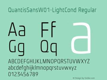 Quantis Sans W01 Light Cond Version 1.00 Font Sample