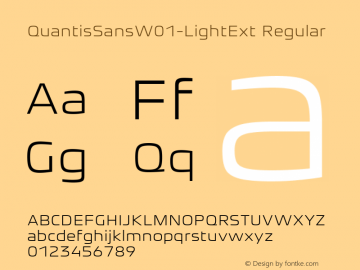 Quantis Sans W01 Light Extended Version 1.00 Font Sample