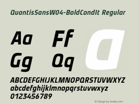 Quantis Sans W04 Bold Cond It Version 1.00 Font Sample