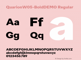 Quarion W05 Bold DEMO Version 1.00 Font Sample