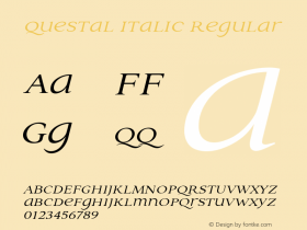 Questal W05 Italic Version 1.000 2007 initial release Font Sample