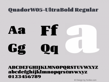 Quador W05 UltraBold Version 1.00 Font Sample