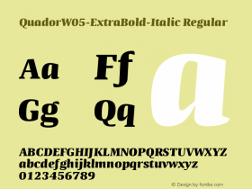 Quador W05 ExtraBold-Italic Version 1.00图片样张