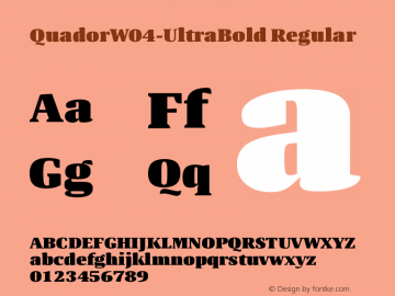Quador W04 UltraBold Version 1.00 Font Sample