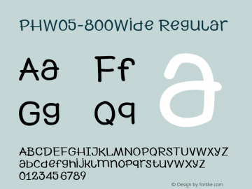 PH W05 800 Wide Version 1.00 Font Sample