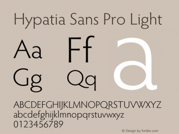 HypatiaSansPro-Light Version 2.073;PS 2.001;hotconv 1.0.68;makeotf.lib2.5.35818 Font Sample