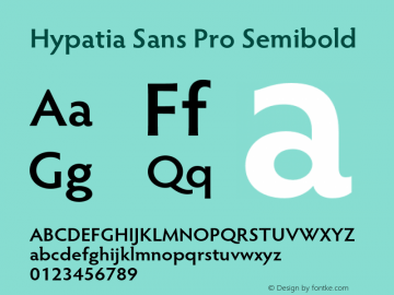 HypatiaSansPro-Semibold Version 2.073;PS 2.001;hotconv 1.0.68;makeotf.lib2.5.35818 Font Sample