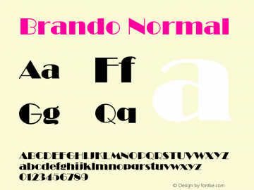 Brando Normal Altsys Fontographer 4.1 12/22/94 Font Sample