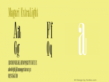 Magari ExtraLight Version 1.000;hotconv 1.0.109;makeotfexe 2.5.65596 Font Sample