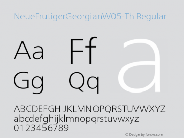 Neue Frutiger Georgian W05 Thin Version 1.00图片样张