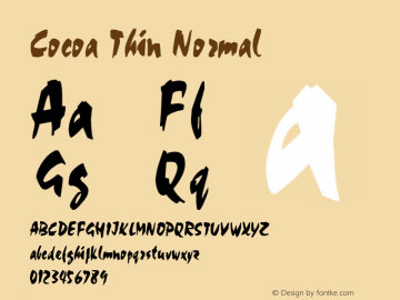Cocoa Thin Normal Altsys Fontographer 4.1 2/2/95图片样张