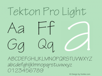 TektonPro-Light Version 2.073;PS 2.000;hotconv 1.0.70;makeotf.lib2.5.5900 Font Sample