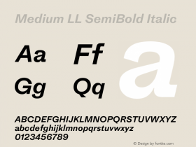 Medium LL SemiBold Italic Version 3.000; build 0003 Font Sample