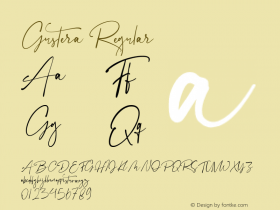 Gustera Version 1.001; Font Sample